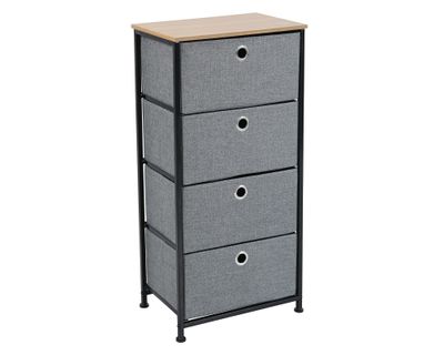 Imagen 2 del producto Cómoda Oporto en tela gris 4 cajones