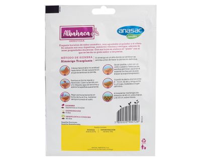 Imagen 2 del producto Semilla albahaca 5 gr Anasac