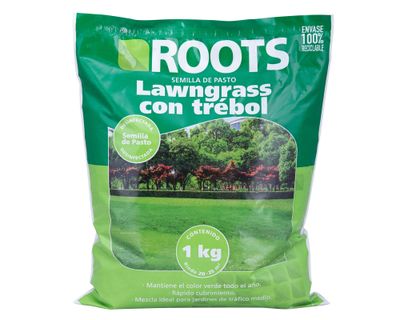 Semilla pasto lawngrass trébol corriente desinfectada 1 kilo Roots