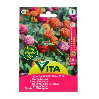 Semilla corriente zinnia lilliput variada desinfectada x2 g vita