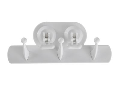 Percha tres ganchos succión blanca Cotidiana