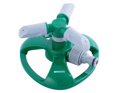 Regador giratorio base 3 brazos plástico Roots