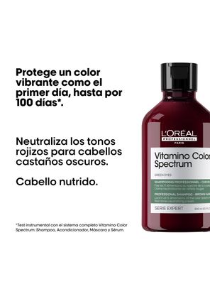Imagen 2 del producto Shampoo Cuidado del Color Profundo Matizador Verde Vitamino Color Spectrum 300ml 