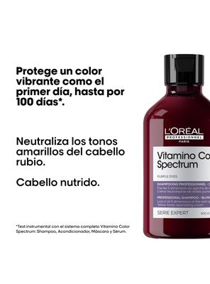 Imagen 2 del producto Shampoo Cuidado del Color Profundo Matizador Morado Vitamino Color Spectrum 300ml 