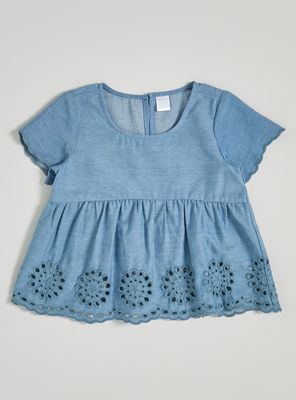 Blusa Denim Detalle Broderie