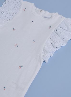 Imagen 2 del producto Blusa con Bordados y Mangas Broderie