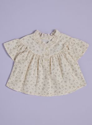 Blusa Ancha con Cuello Broderie