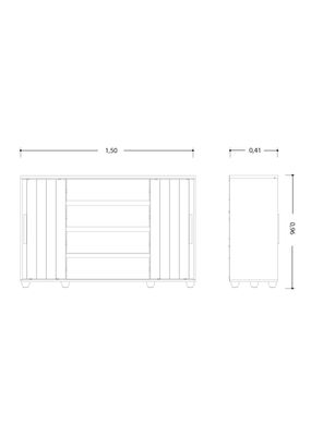 Imagen 2 del producto Cómoda Evidenza 2 Puertas 4 Cajones Gris