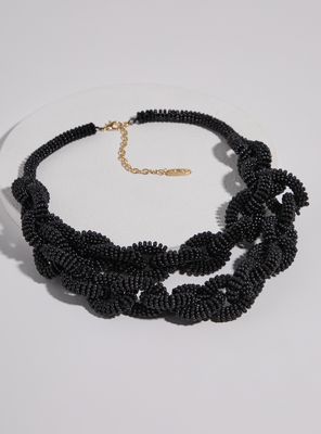 Collar Eslabones de Mostacillas Negro