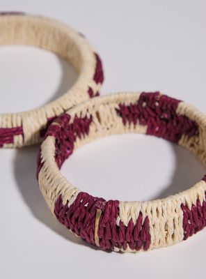 Imagen 2 del producto Pulsera Pack 2 Esclavas Raffia Burdeo