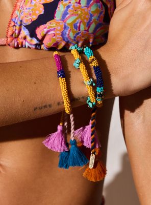 Imagen 2 del producto Pulsera Mostacillas y Pompones Coloridos