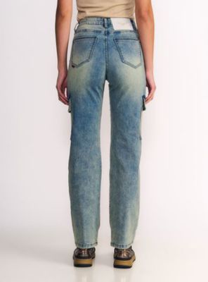 Imagen 2 del producto Jeans Cargo Tiro Ultra Alto Light Blue Oxidado
