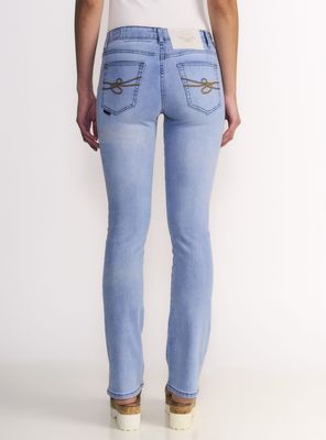 Imagen 2 del producto Jeans Janice con Tiro Bajo Light Blue Gold Trims
