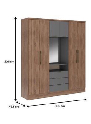 Imagen 2 del producto Clóset 4 Puertas 3 Cajones + Espejo Ambar