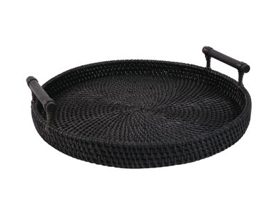 Imagen 2 del producto Bandeja Negra Ratan 32 Cm