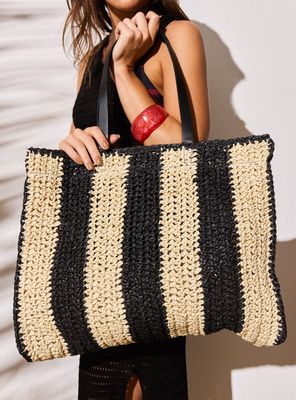 Imagen 2 del producto Cartera Tejida Raffia Bicolor