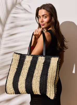 Cartera Tejida Raffia Bicolor