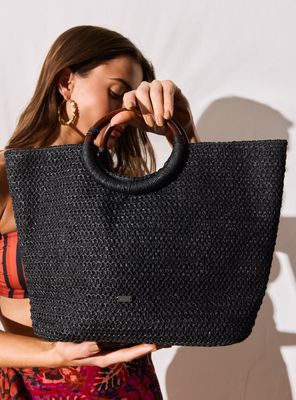 Imagen 2 del producto Cartera de Mano con Asas de Madera y Bolsa Interior