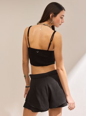 Imagen 2 del producto Polera Crop Estampada con Tirantes Torcidos