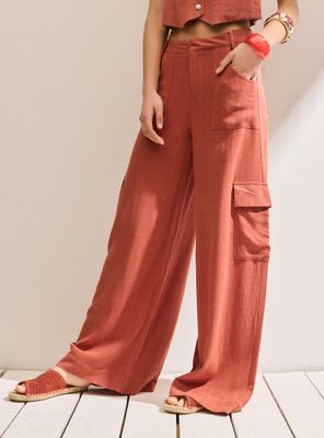 Imagen 1 del producto Pantalón Holgado con Bolsillos Parche