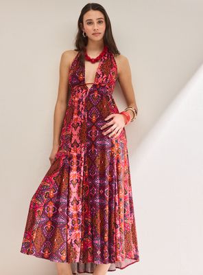 Vestido con Mis Print y Amarras Ajustables