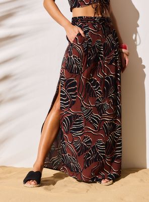 Falda Estampada Estampado Hojas