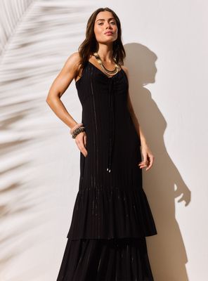 Vestido Tela con Hilo de Lurex