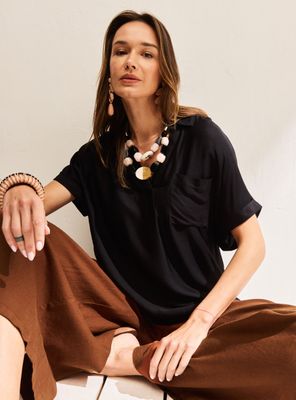 Blusa Satín Oversize