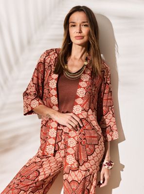 Blusa Kimono Estampado