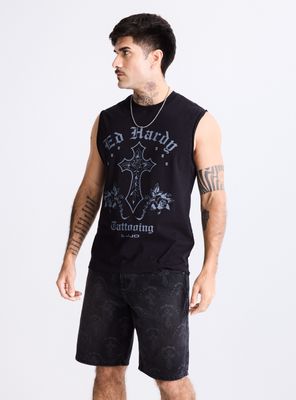 Polera Tank Ed Hardy print delantero