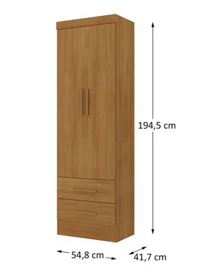 Imagen 2 del producto Clóset 2 Puertas 2 Cajones Canela