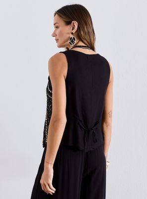 Imagen 2 del producto Blusa Tipo Gillet Bordado con Lentejuelas Botones Forrados