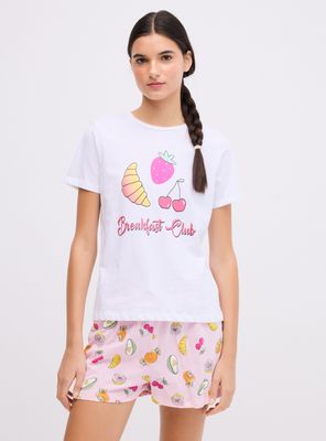 Polera Pijama Estampado con Glitter Ármalo