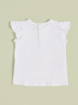 Imagen 2 del producto Polera Estampado al Costado y Vuelos en Mangas