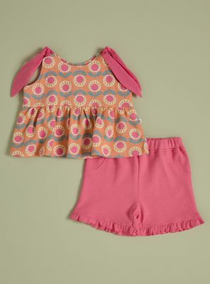 Conjunto Polera con Detalles Tiras y Short a juego