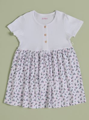 Imagen 1 del producto Vestido con Top Liso y Abajo Estampado