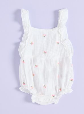 Enterito con Bordados Flores de Gasa