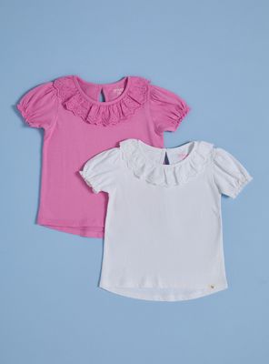 Polera Bipack Color con Cuello Broderie