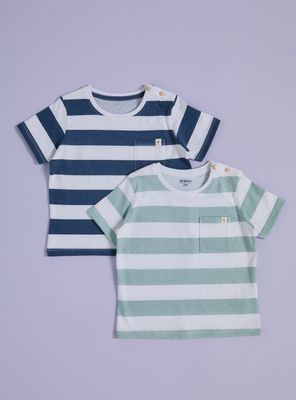 Imagen 1 del producto Polera Bipack Diseño Rayas con Bolsillo Delantero