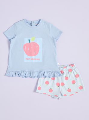 Pijama de Dos Piezas con Brillos y Vuelos