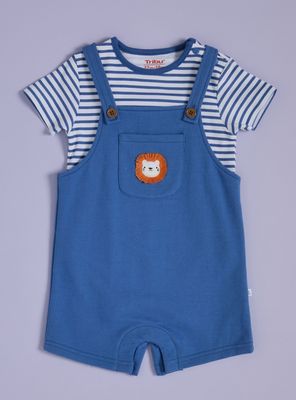 Conjunto Body Estampado Rayas y Jardinera Aplicación León