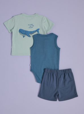 Imagen 2 del producto Conjunto Body, Polera y Short de Algodón Niño