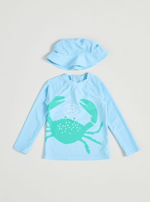 Traje de Baño Polera con Estampado Infantil Niño