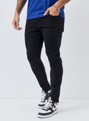 Jeans Skinny Detalles en Cuero Ecológico Skinny Fit