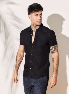 Camisa Tela Tejida con Diseño Animal Print