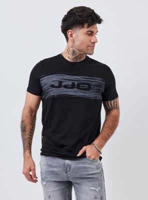 Polera Estampado Brochazo con Logo Manga Corta