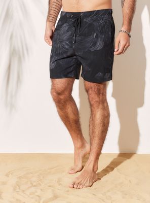 Traje de Baño Estampado Flores Oscuras