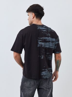 Imagen 2 del producto Polera Loose Fit Tela Gruesa Estampado Brochazos