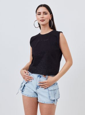 Polera Ancha con Lluvia Metalizada