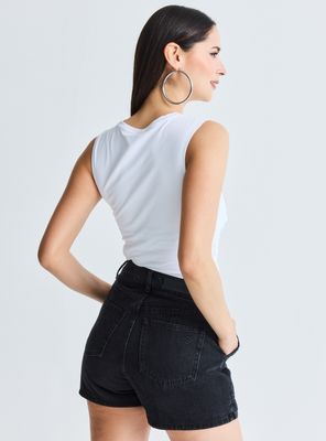 Imagen 2 del producto Polera con Fruncido Lateral Aplicación Cadenas Bolita